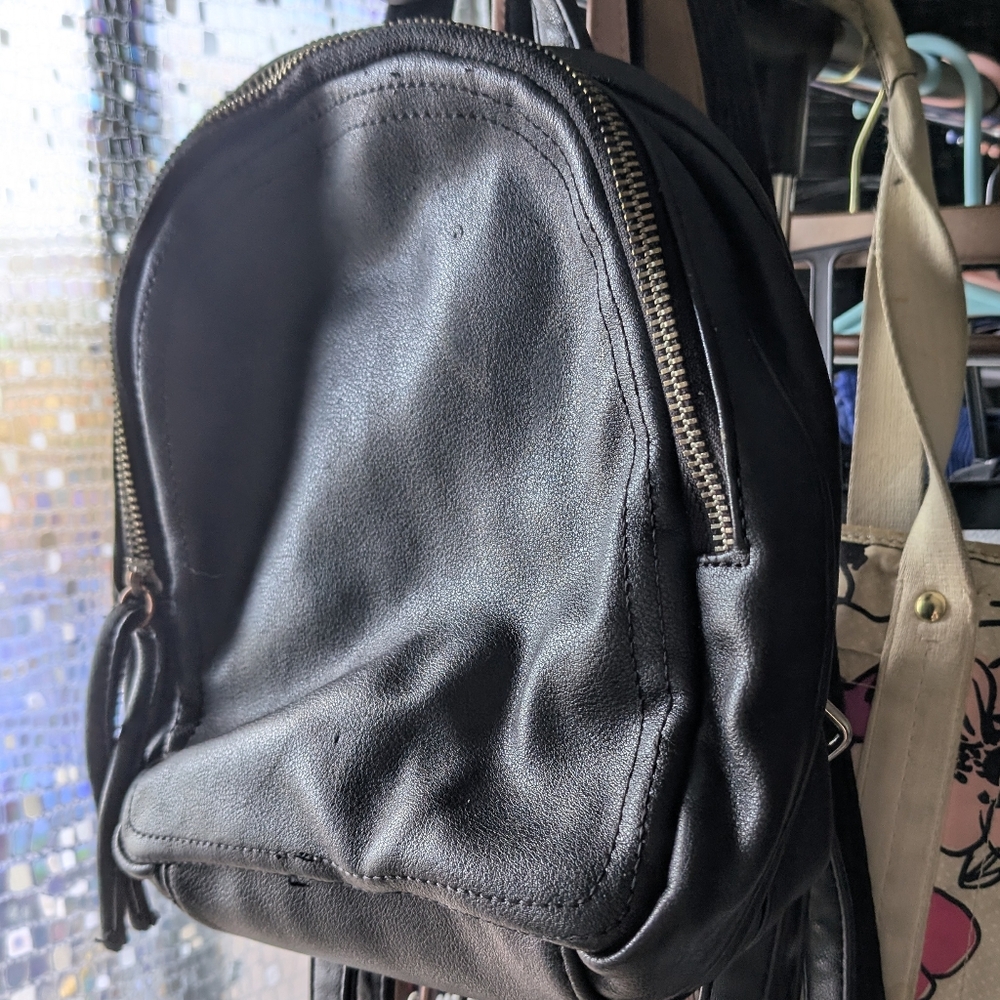 Mossimo Supply Co. Black Mini Backpack with Gold Zippers